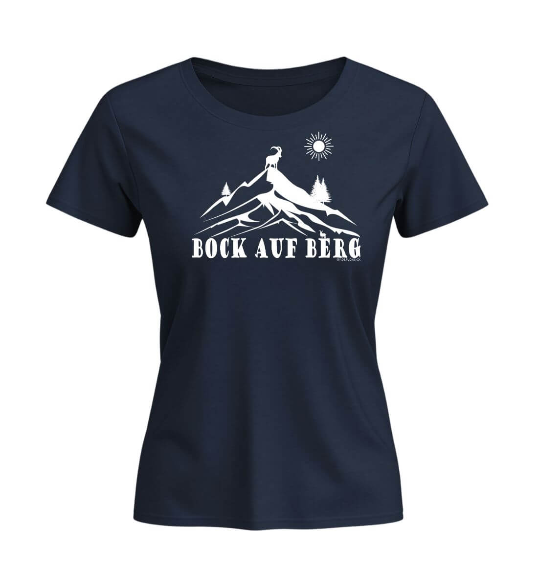 Bock auf Berg | Damen Premium Organic T-Shirt (Fitted) | Farbe: French Navy | Rad&Rucksack