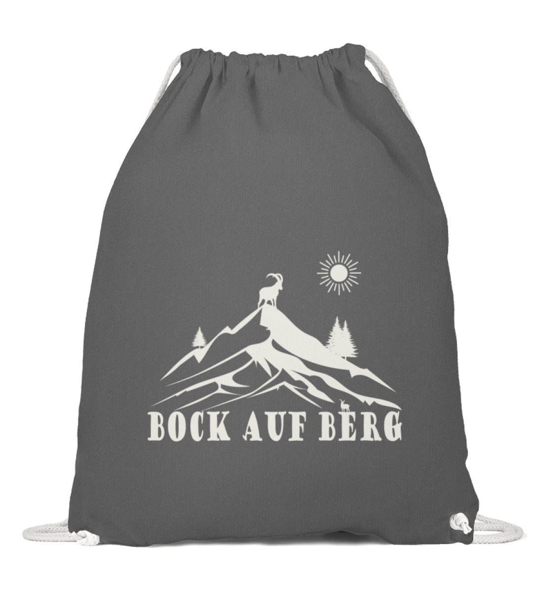 Bock auf Berg | Baumwoll Gymsac | Farbe: Grafit Grau | Rad&Rucksack