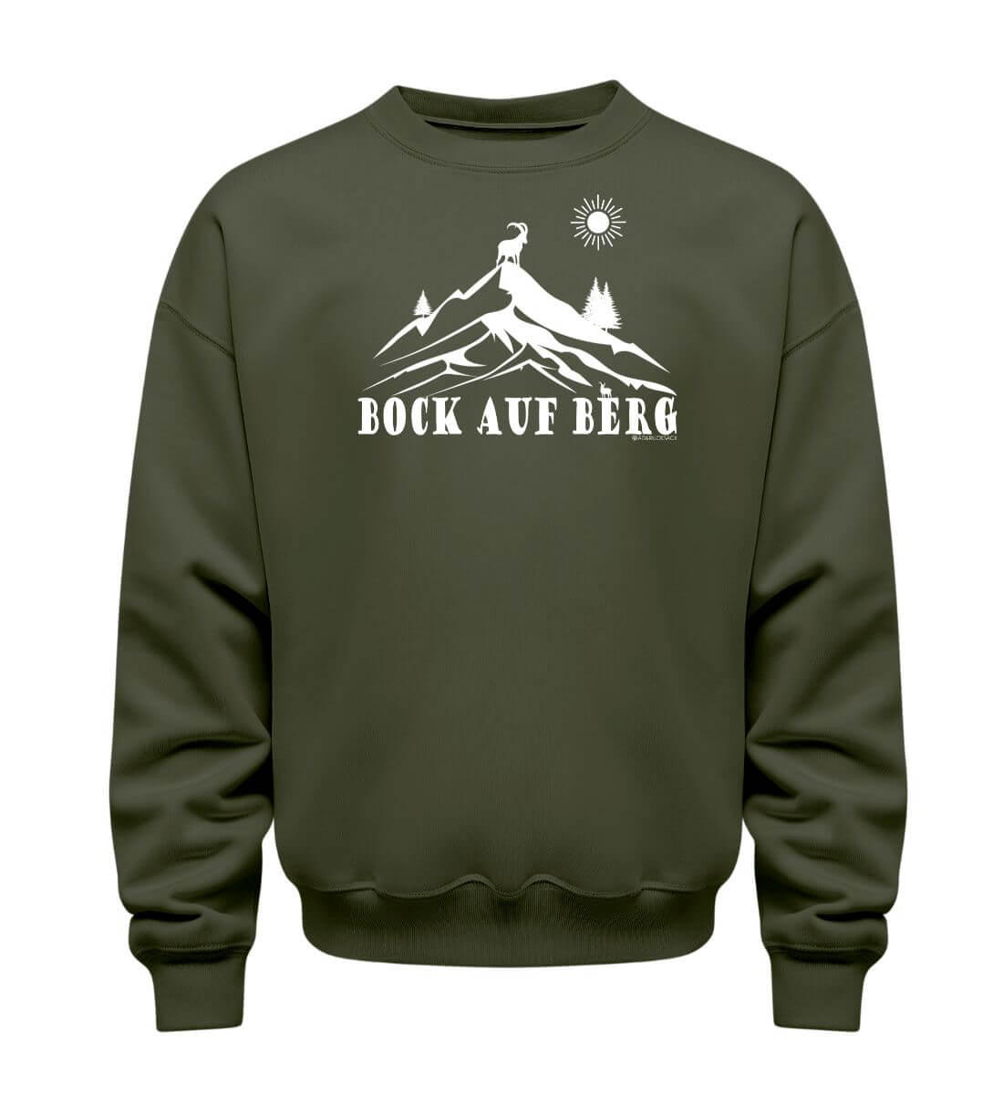 Bock auf Berg | Unisex Organic Pullover | Farbe: Khaki | Rad&Rucksack