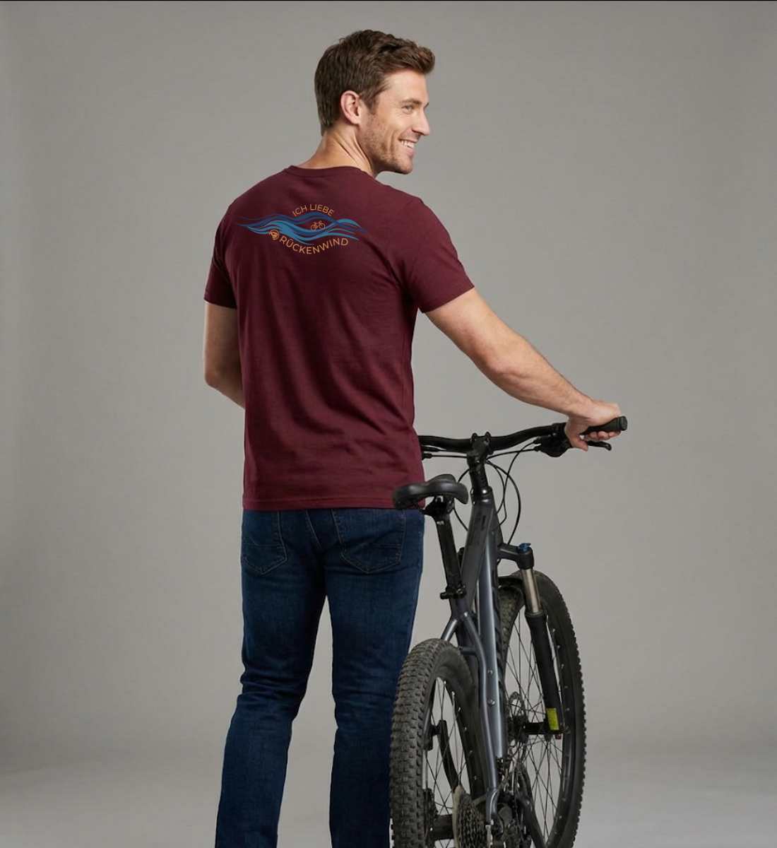 Ich liebe Rückenwind Backprint | Herren Premium Organic T-Shirt