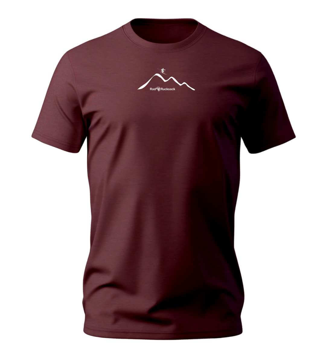 Ski Mountain | Herren Premium Organic T-Shirt | Farbe: Burgundy | Rad&Rucksack