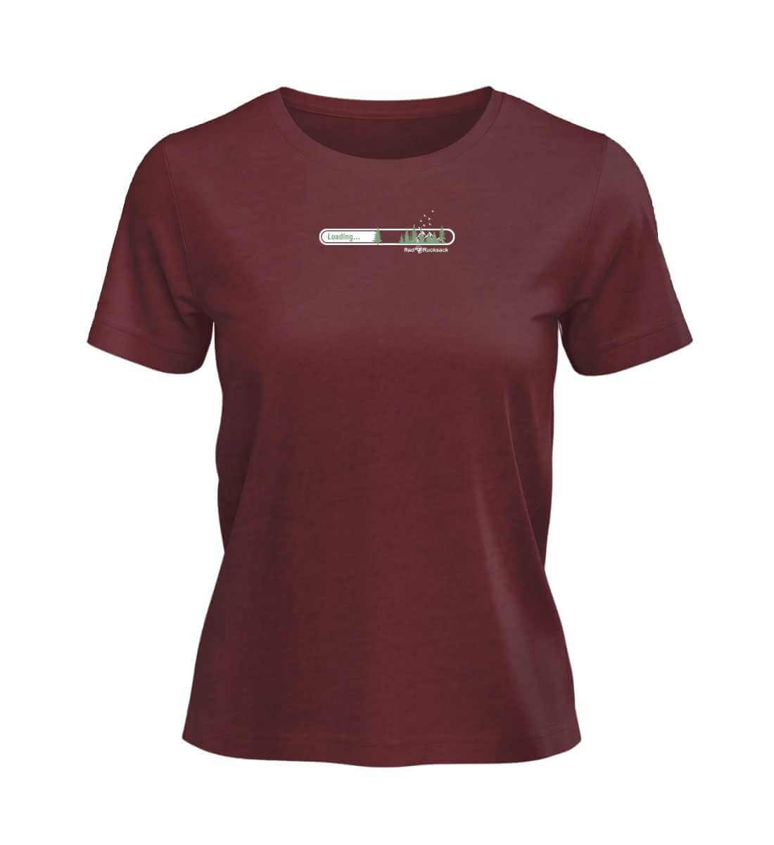 Natur Loading | Damen Premium Organic T-Shirt | Farbe: Burgundy | Rad&Rucksack