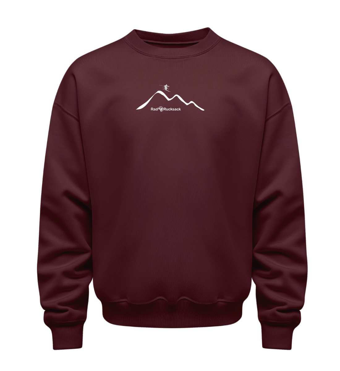 Ski Mountain | Unisex Organic Pullover | Farbe: Burgundy | Rad&Rucksack