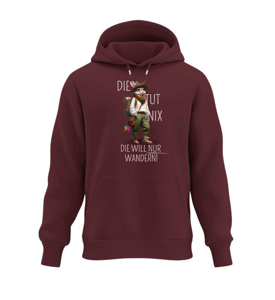 Die tut nix - Hase | Unisex Organic Hoodie | Farbe: Burgundy | Rad&Rucksack