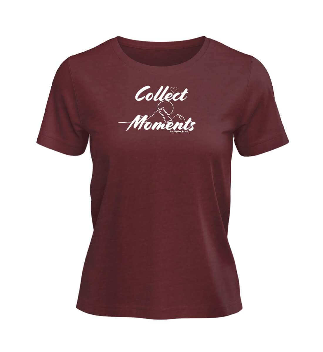 Collect Moment | Damen Premium Organic T-Shirt | Farbe: Burgundy | Rad&Rucksack