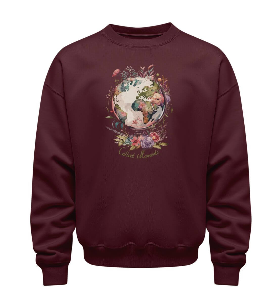 Collect Moments | Unisex Organic Pullover | Farbe: Burgundy | Rad&Rucksack