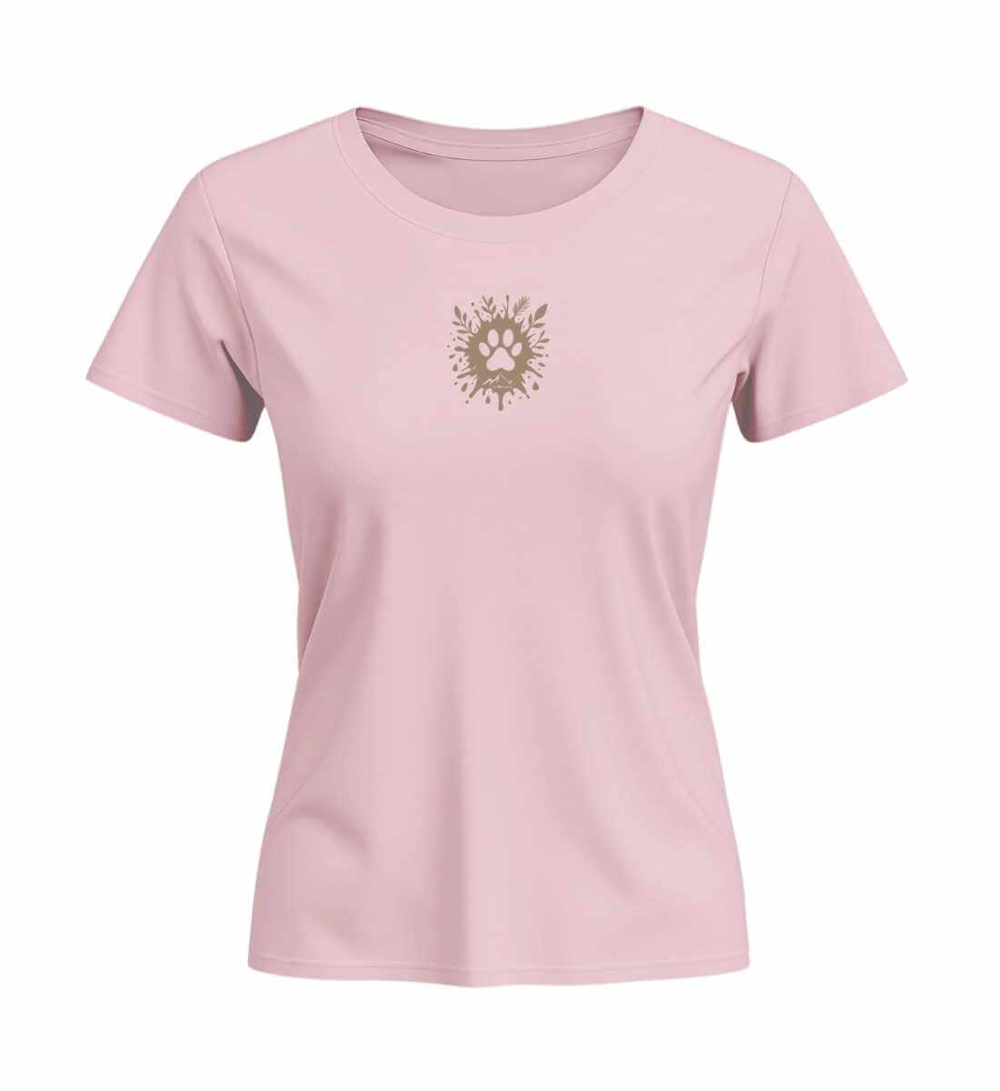 Hund Pfote | Damen Premium Organic T-Shirt (Fitted) | Farbe: Cotton Pink | Rad&Rucksack