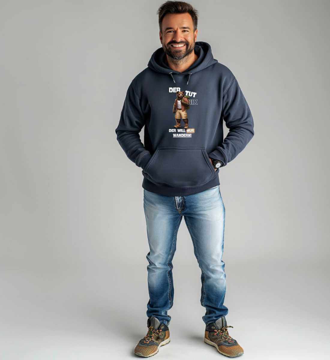 Der tut nix - Bär | Unisex Organic Hoodie | Farbe: India Ink Grey | Rad&Rucksack