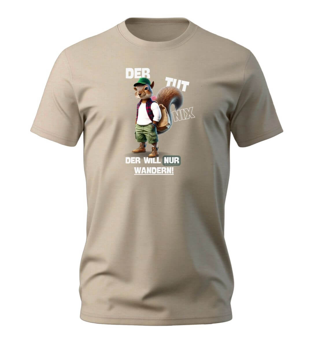 Der tut nix - Eichhörnchen | Herren Premium Organic T-Shirt | Farbe: Desert Dust | Rad&Rucksack