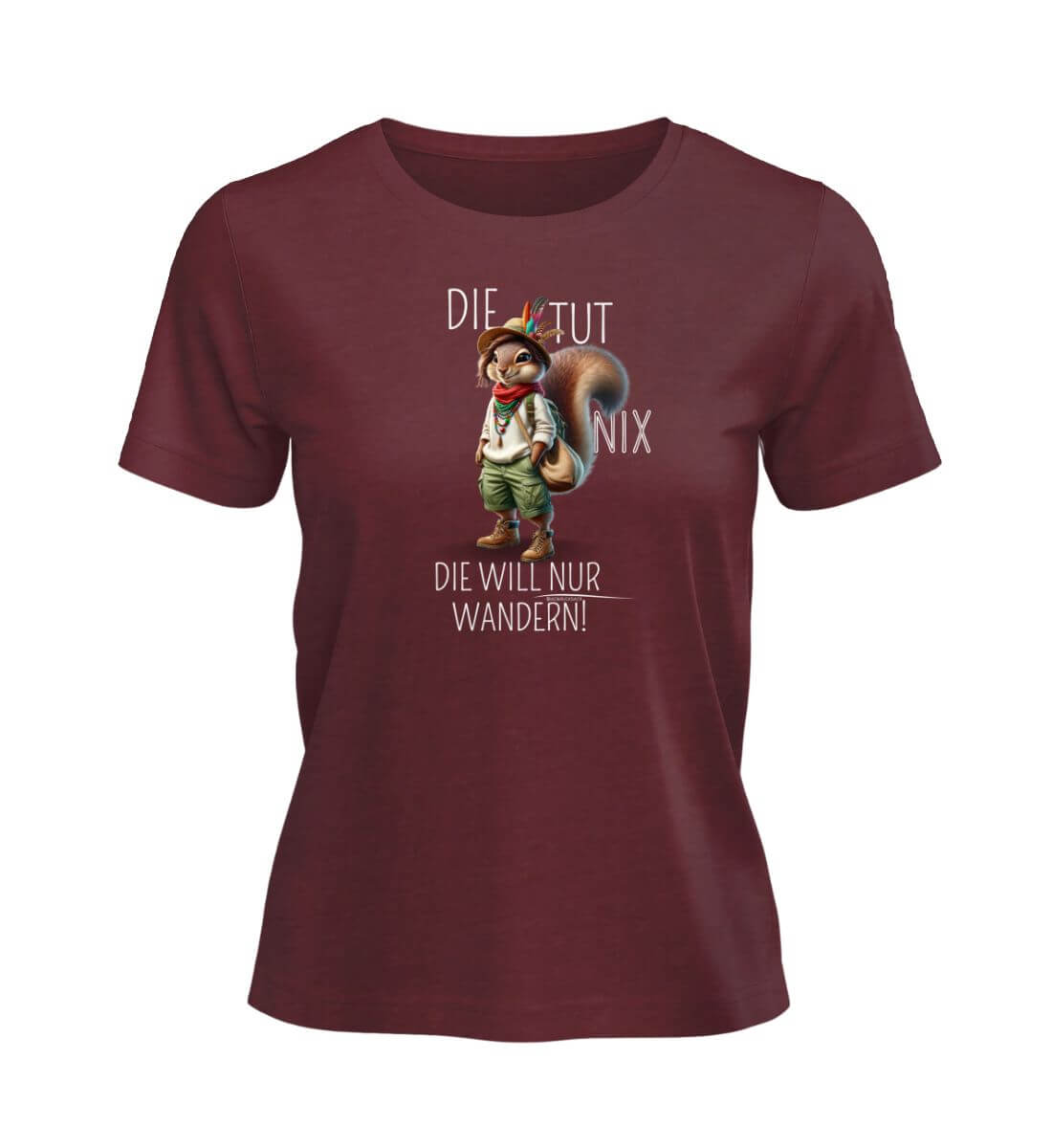 Die tut nix - Eichhörnchen | Damen Premium Organic T-Shirt | Farbe: Burgundy | Rad&Rucksack