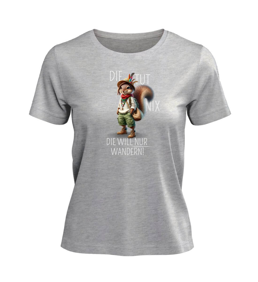 Die tut nix - Eichhörnchen | Damen Premium Organic T-Shirt | Farbe: Heather Grey | Rad&Rucksack