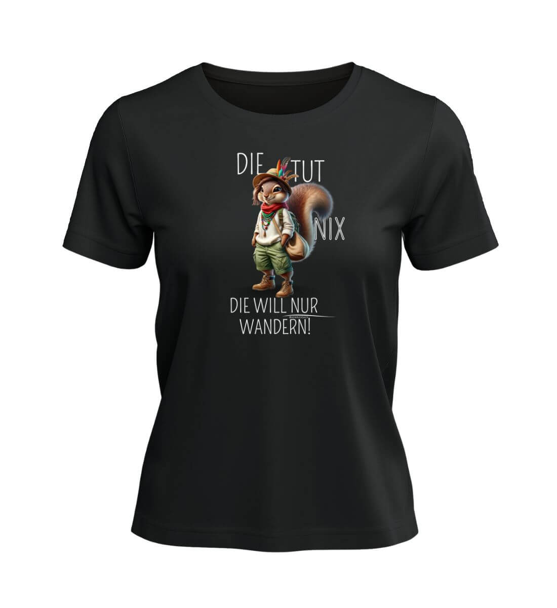 Die tut nix - Eichhörnchen | Damen Premium Organic T-Shirt | Farbe: Schwarz | Rad&Rucksack