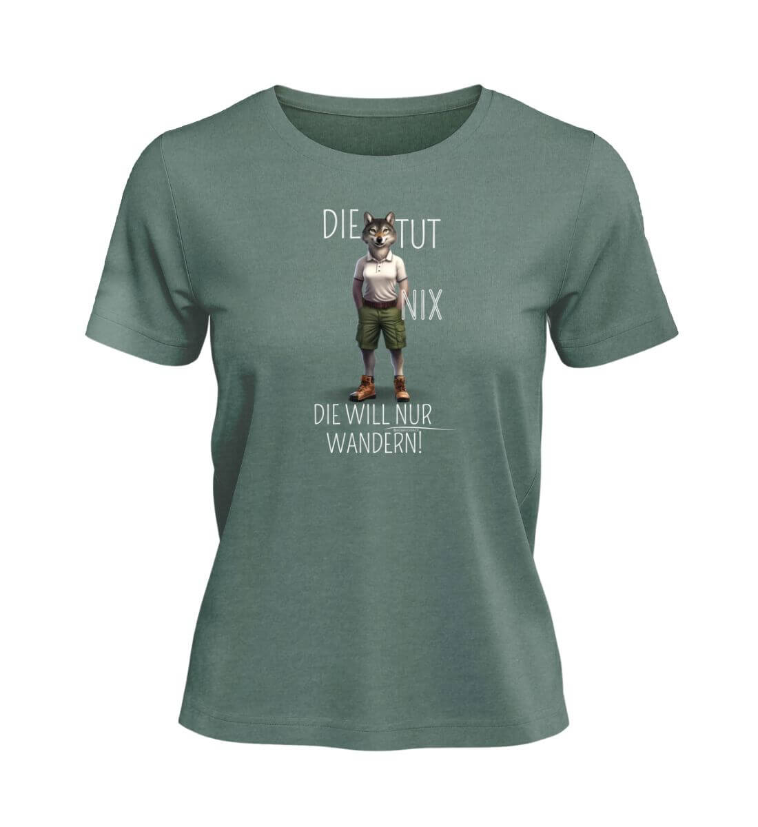 Die tut nix - Wolf | Damen Premium Organic T-Shirt | Farbe: Green Bay | Rad&Rucksack