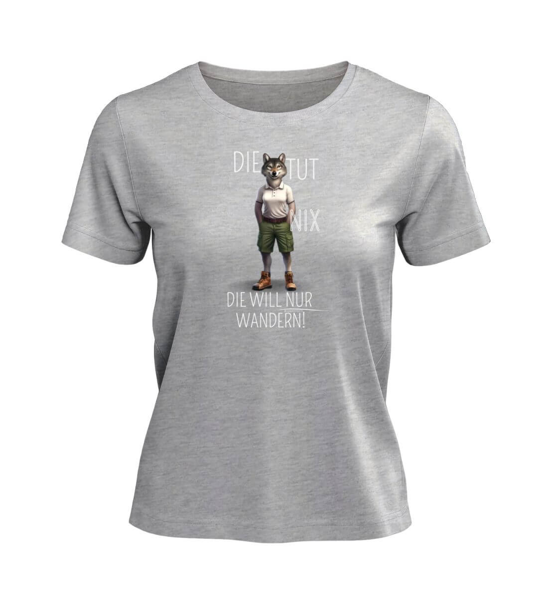 Die tut nix - Wolf | Damen Premium Organic T-Shirt | Farbe: Heather Grey | Rad&Rucksack