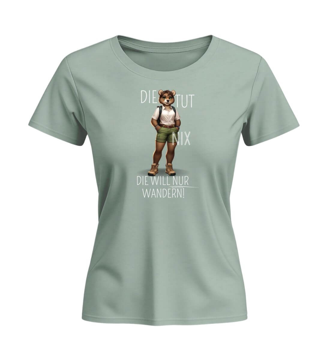 Die tut nix - Bär | Damen Premium Organic T-Shirt (Fitted) | Farbe: Aloe | Rad&Rucksack