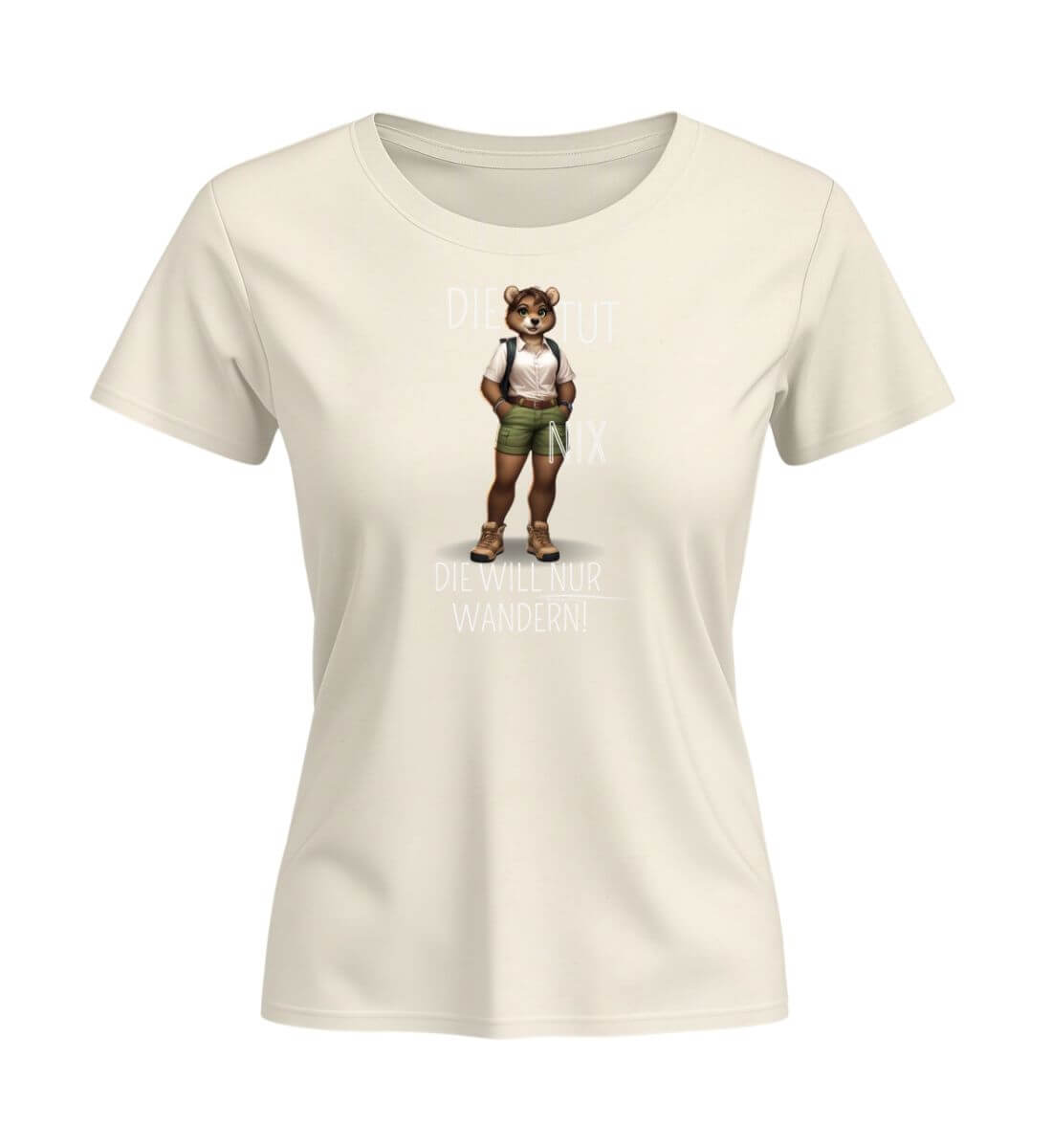 Die tut nix - Bär | Damen Premium Organic T-Shirt (Fitted) | Farbe: Natural Raw | Rad&Rucksack