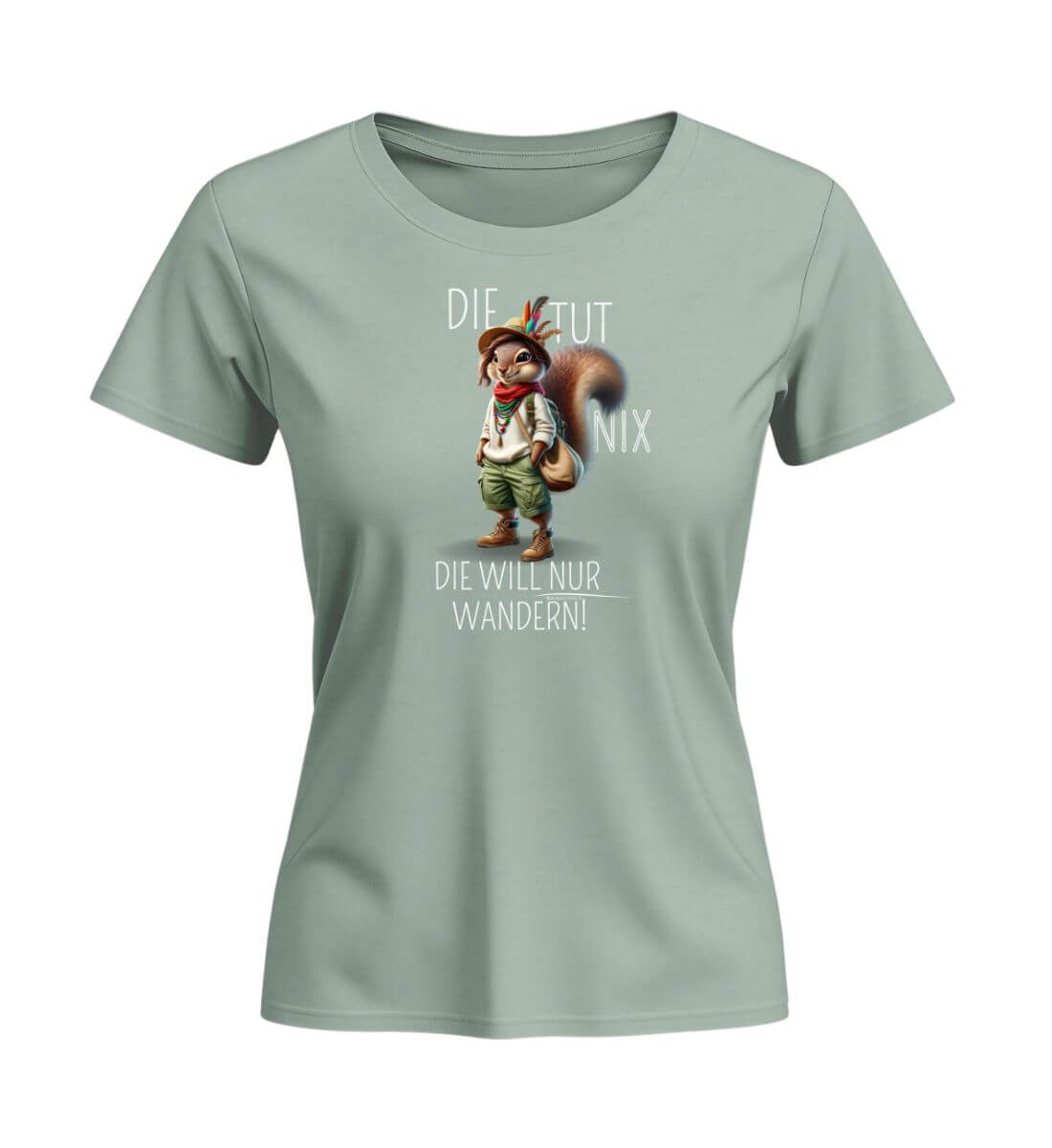 Die tut nix - Eichhörnchen | Damen Premium Organic T-Shirt (Fitted) | Farbe: Aloe | Rad&Rucksack