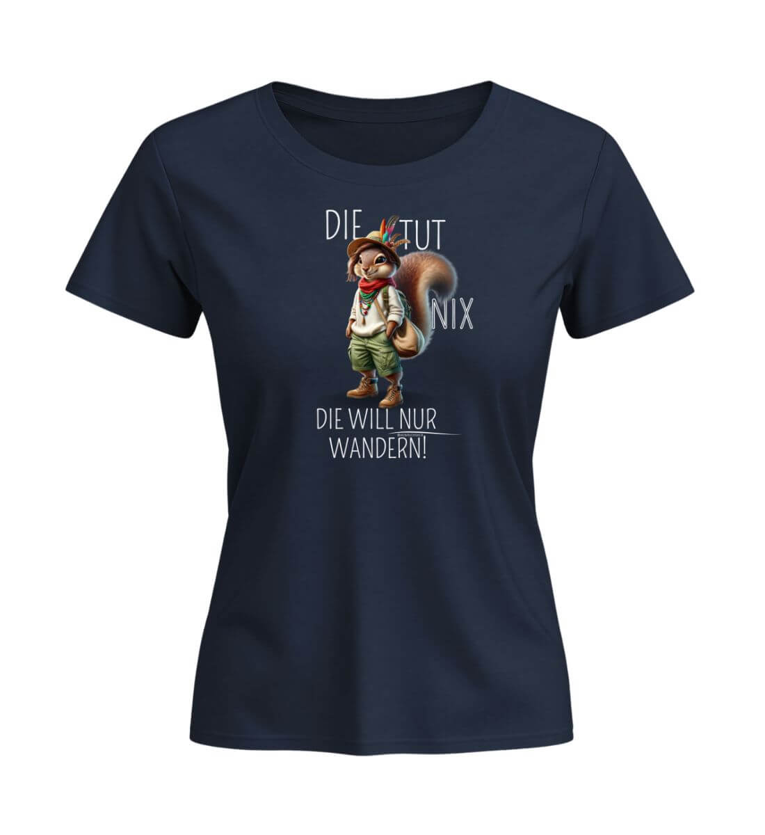 Die tut nix - Eichhörnchen | Damen Premium Organic T-Shirt (Fitted) | Farbe: French Navy | Rad&Rucksack