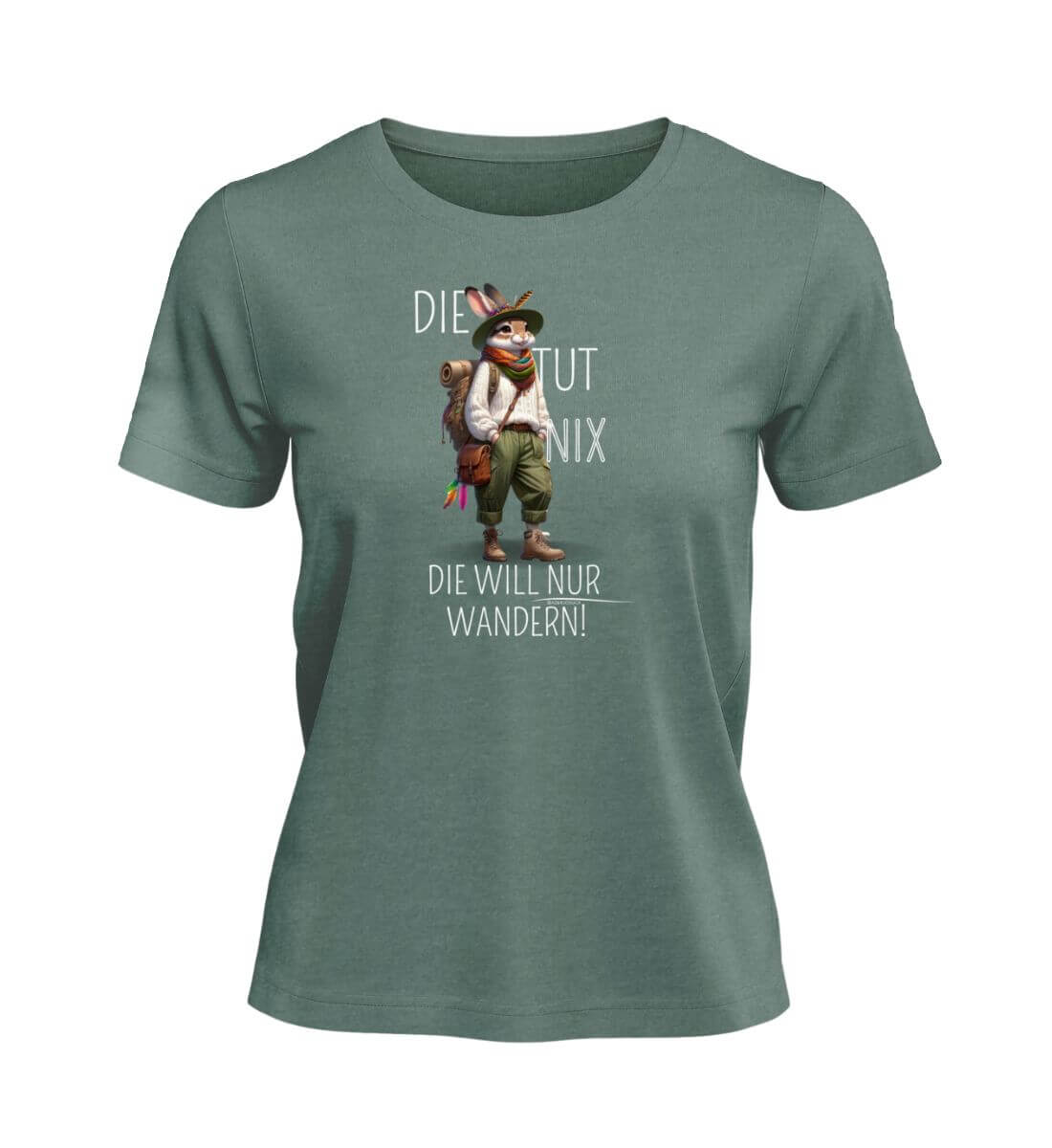 Die tut nix - Hase | Damen Premium Organic T-Shirt | Farbe: Green Bay | Rad&Rucksack