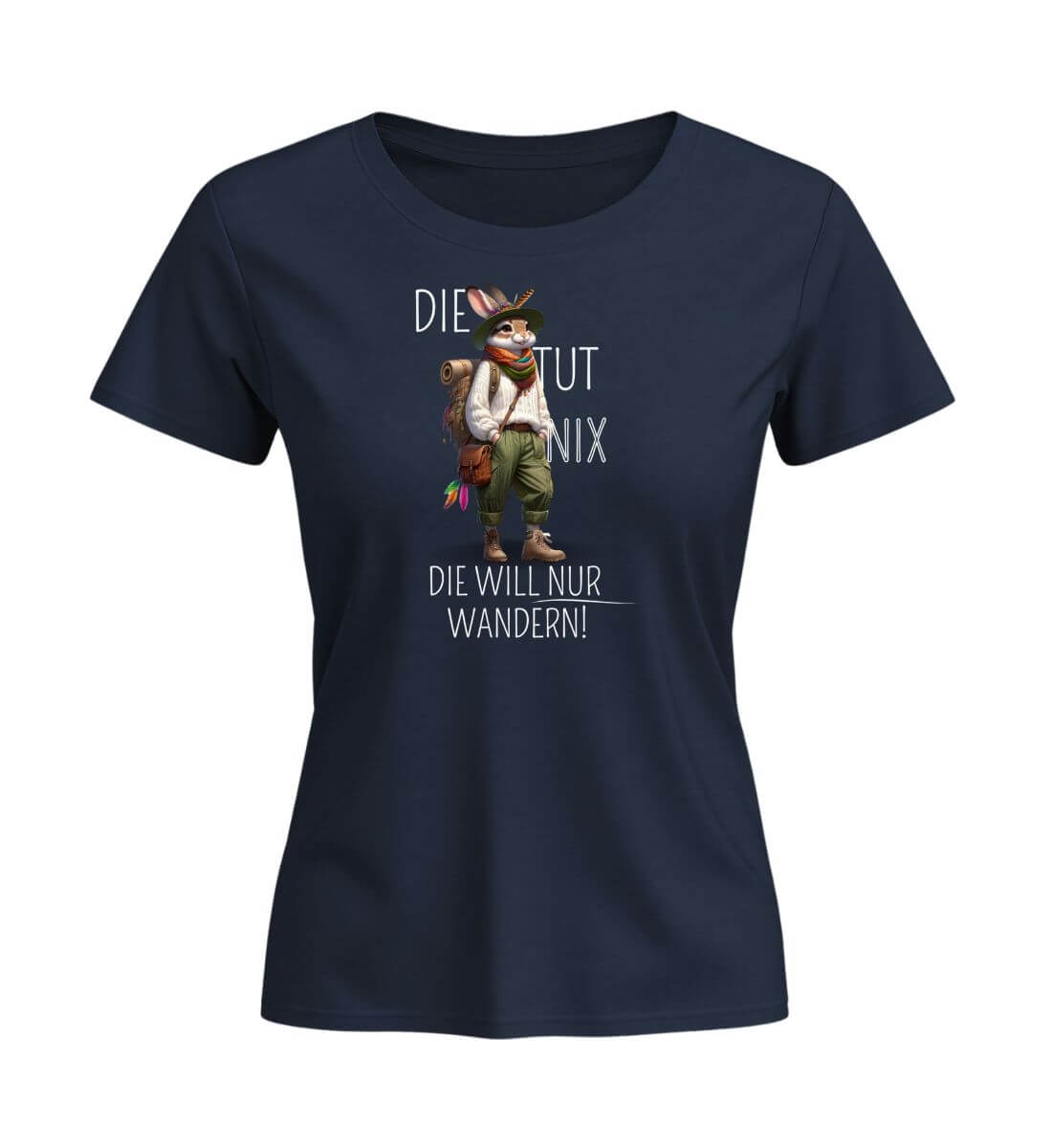 Die tut nix - Hase | Damen Premium Organic T-Shirt (Fitted) | Farbe: French Navy | Rad&Rucksack