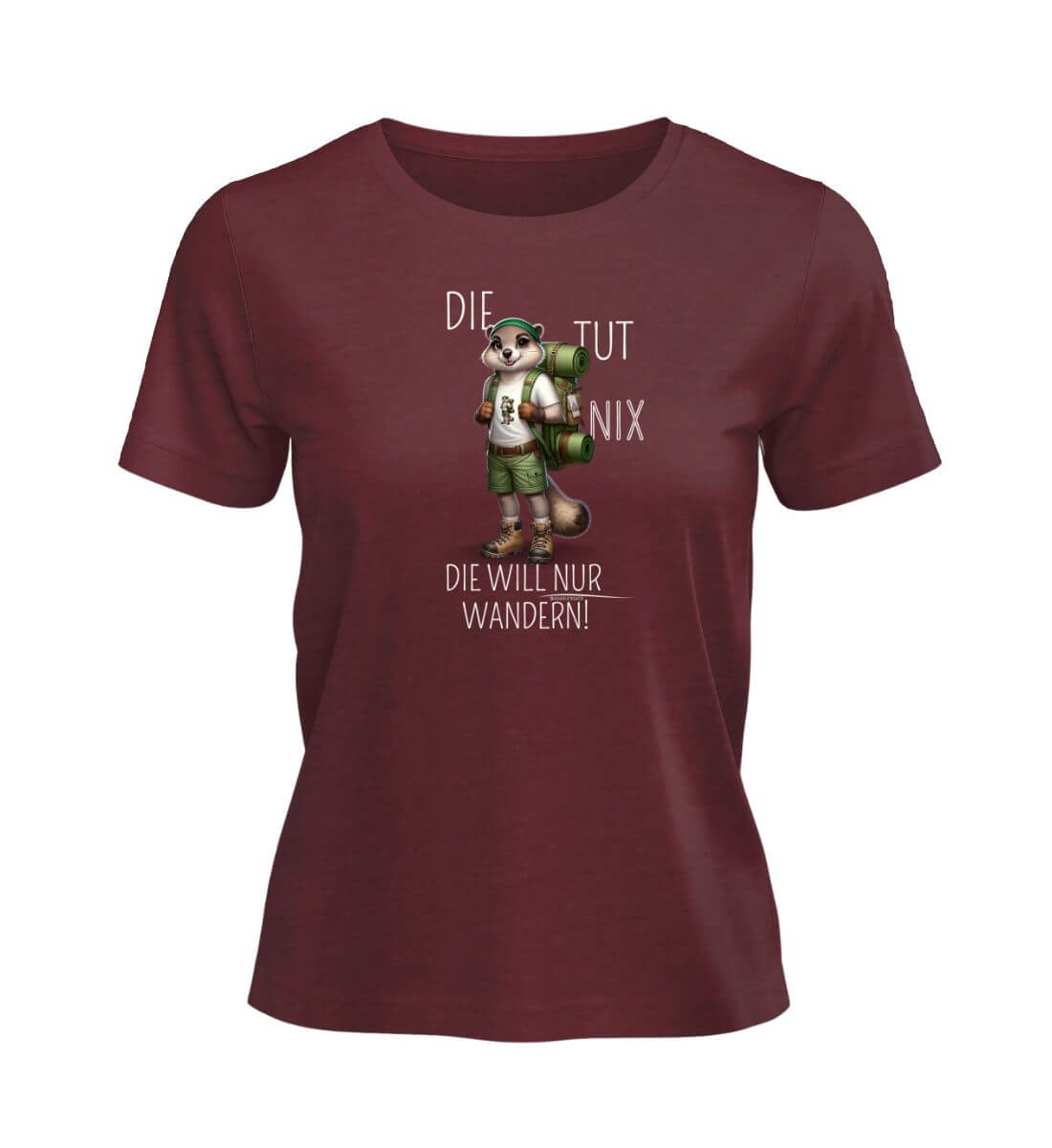 Die tut nix - Murmeltier | Damen Premium Organic T-Shirt | Farbe: Burgundy | Rad&Rucksack