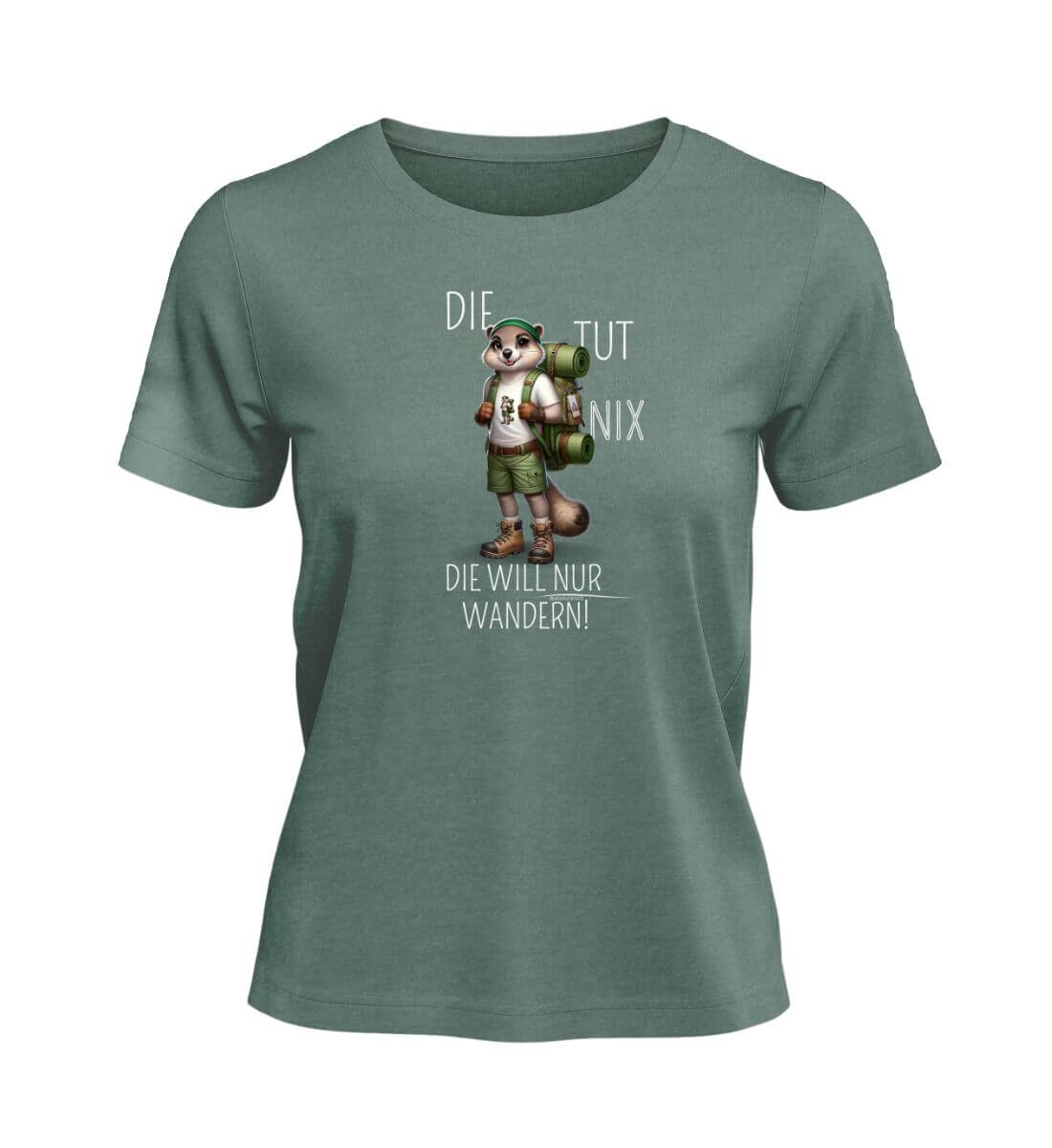 Die tut nix - Murmeltier | Damen Premium Organic T-Shirt | Farbe: Green Bay | Rad&Rucksack