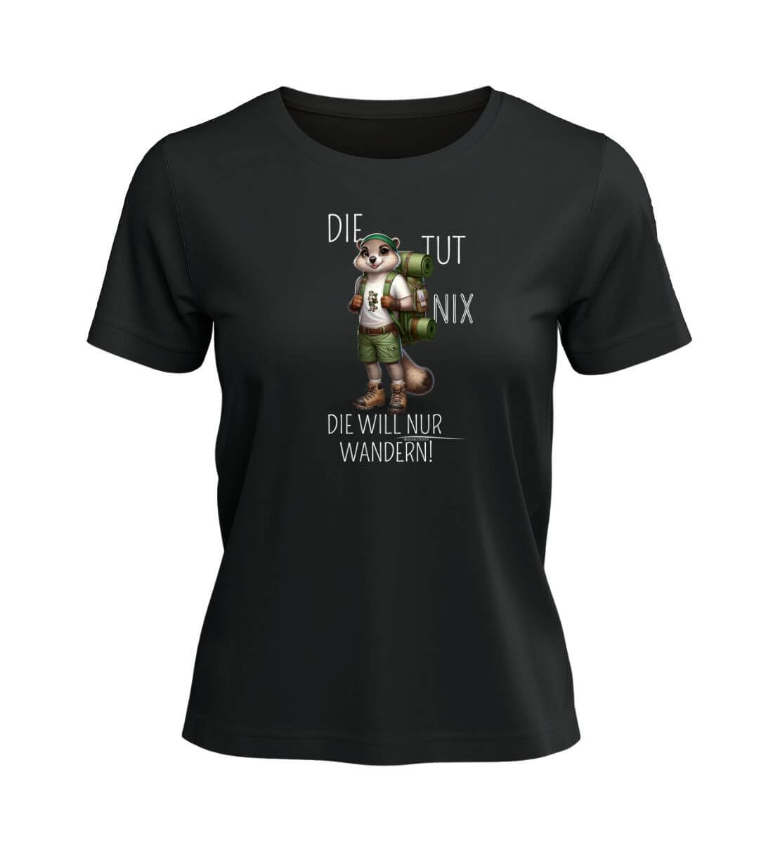 Die tut nix - Murmeltier | Damen Premium Organic T-Shirt | Farbe: Schwarz | Rad&Rucksack
