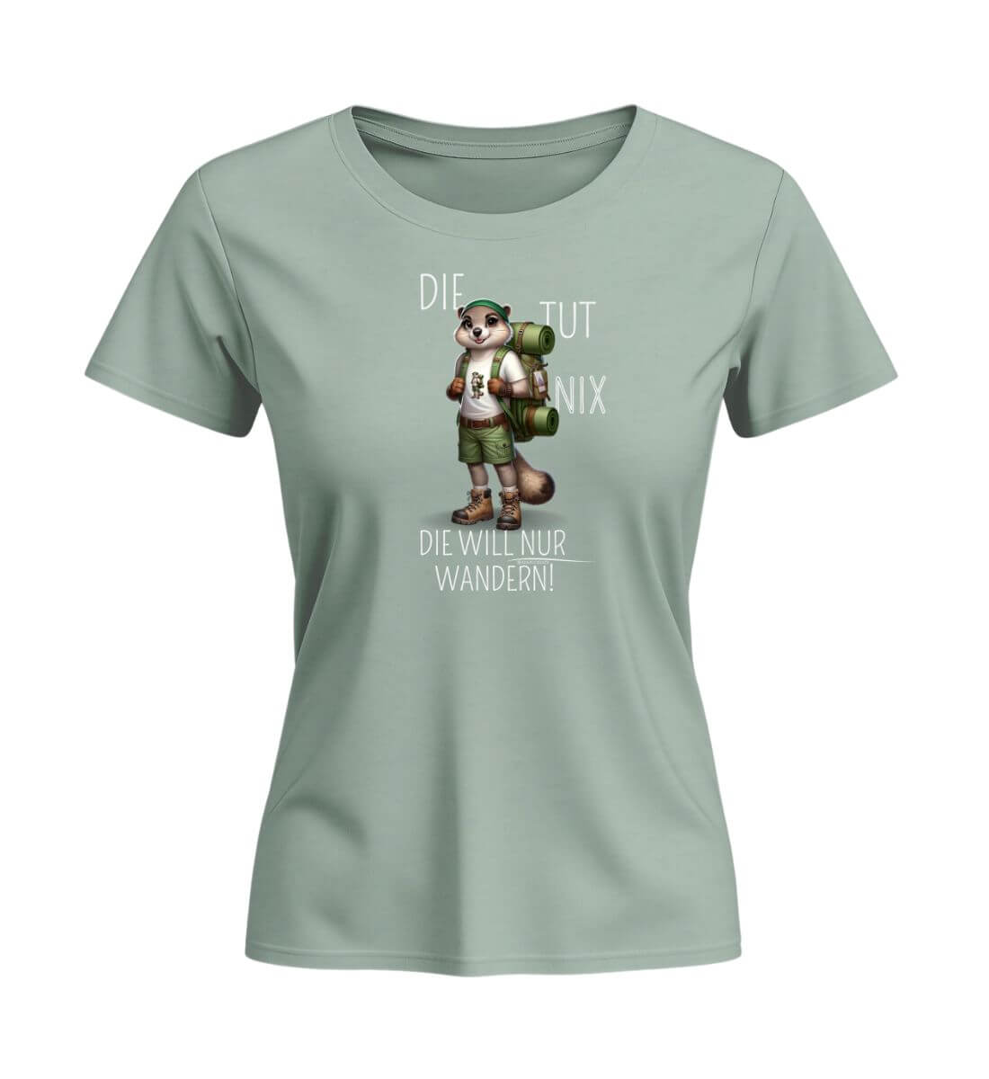 Die tut nix - Murmeltier | Damen Premium Organic T-Shirt (Fitted) | Farbe: Aloe | Rad&Rucksack