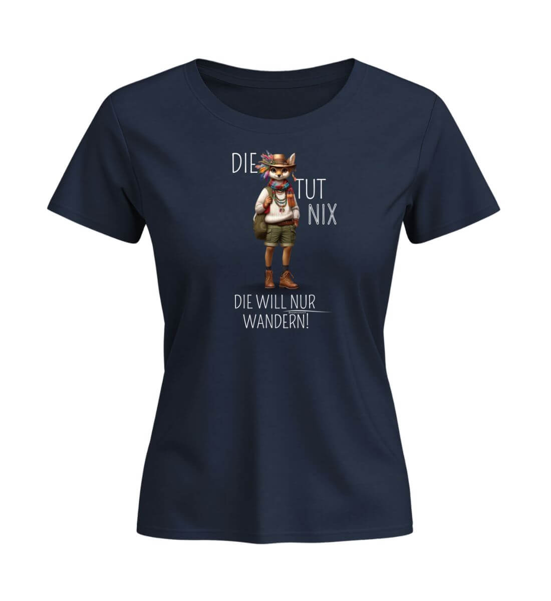 Die tut nix - Reh | Damen Premium Organic T-Shirt (Fitted) | Farbe: French Navy | Rad&Rucksack