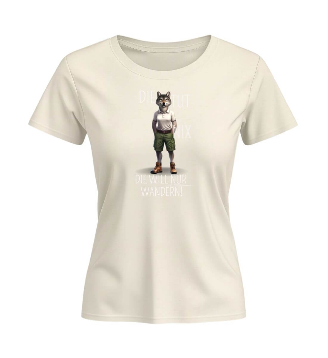 Die tut nix - Wolf | Damen Premium Organic T-Shirt (Fitted) | Farbe: Natural Raw | Rad&Rucksack