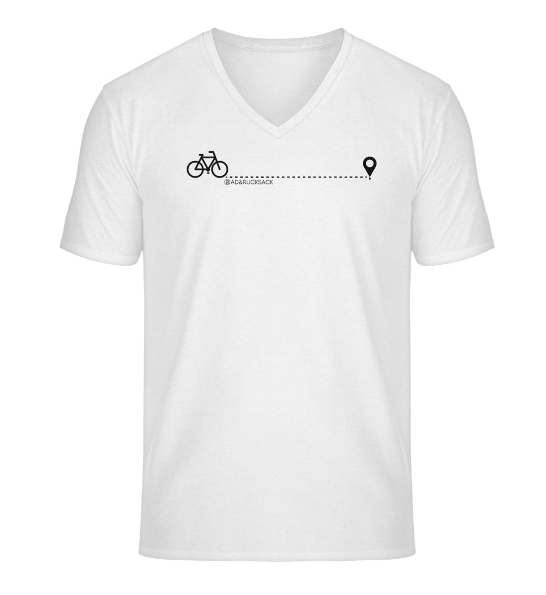 Fahrrad | Herren V-Neck Premium Organic T-Shirt | Farbe: White | Rad&Rucksack