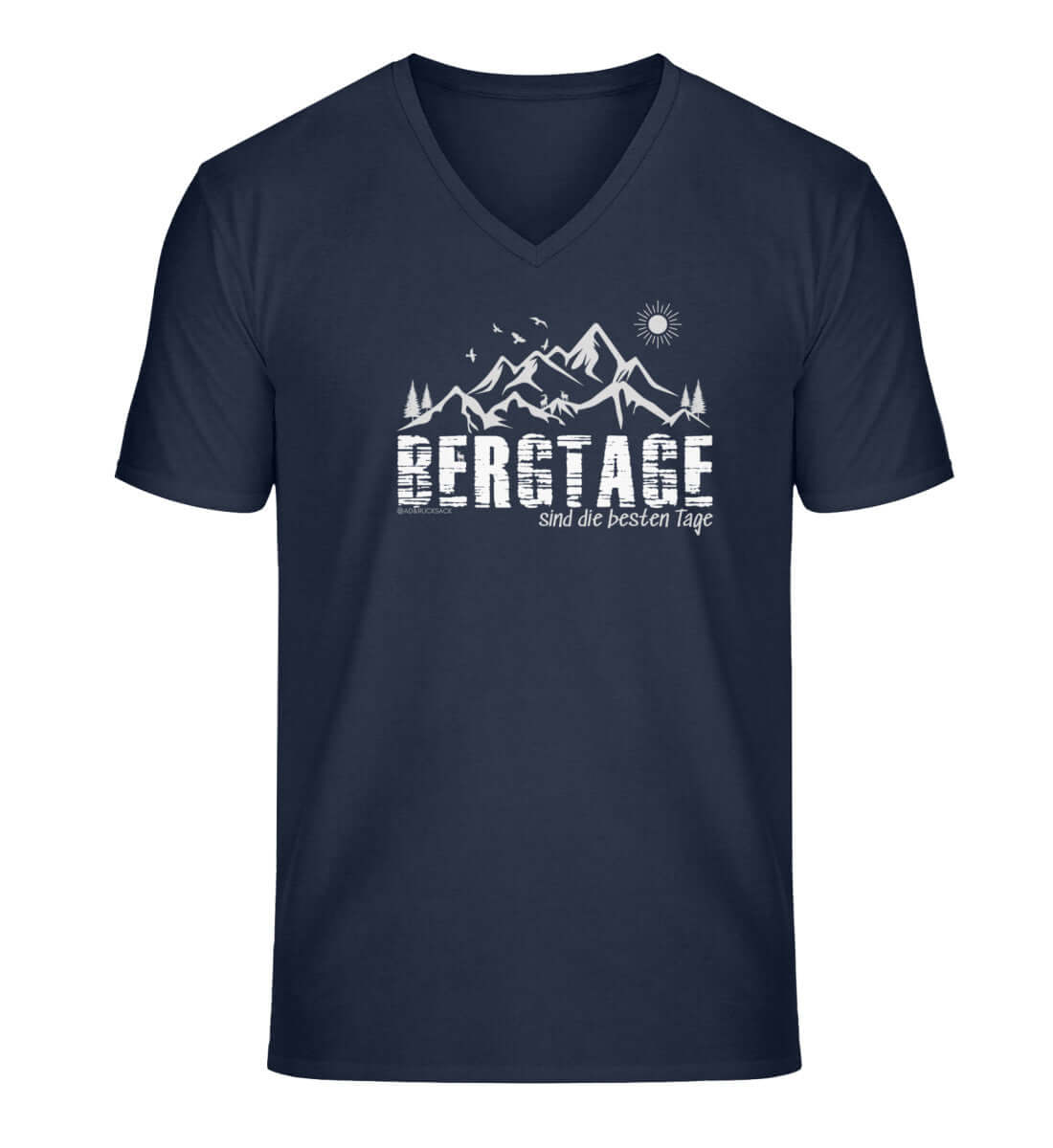 Berg-Tage | Herren V-Neck Premium Organic T-Shirt | Farbe: French Navy | Rad&Rucksack