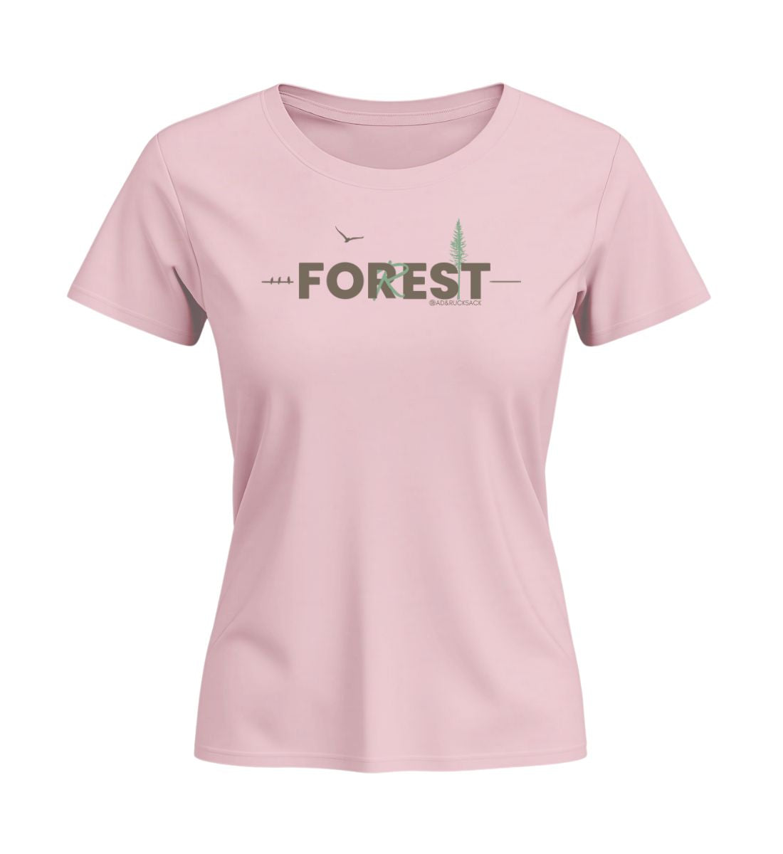Forest | Damen Premium Organic T-Shirt (Fitted) | Farbe: Cotton Pink | Rad&Rucksack