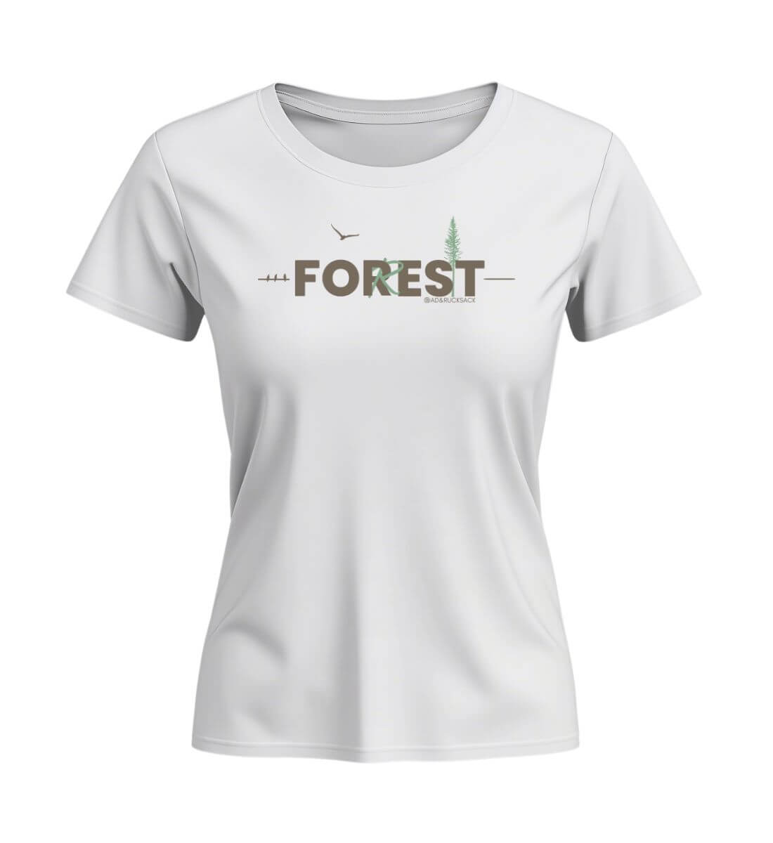 Forest | Damen Premium Organic T-Shirt (Fitted) | Farbe: White | Rad&Rucksack