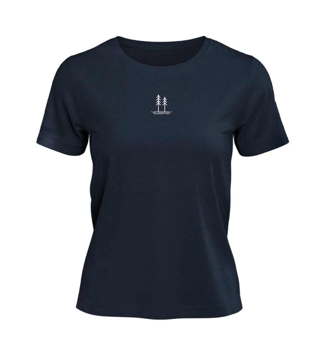 Bäume | Damen Premium Organic T-Shirt (Stick) | Farbe: French Navy | Rad&Rucksack