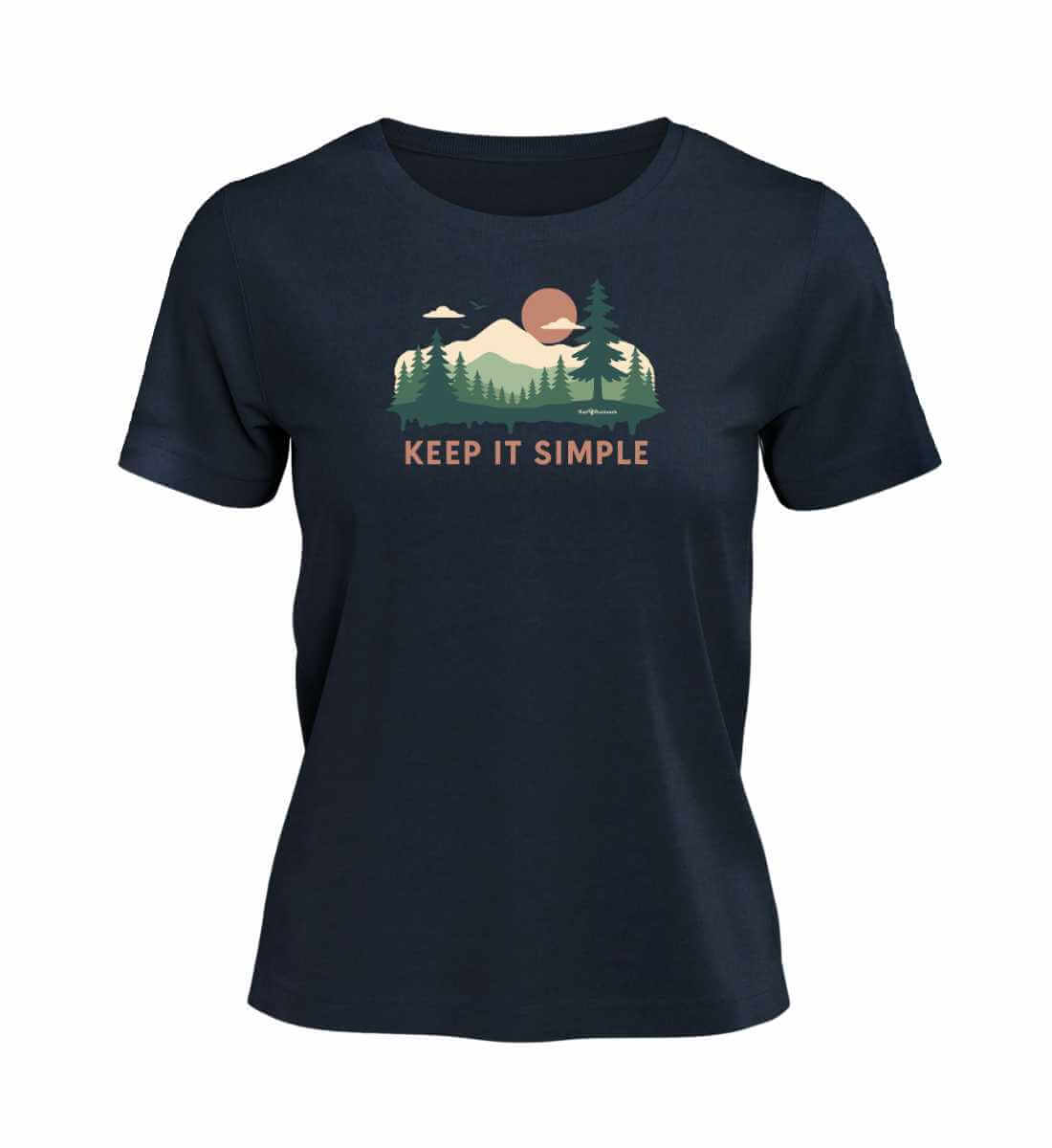 Keept it Simple | Damen Premium Organic T-Shirt | Farbe: French Navy | Rad&Rucksack