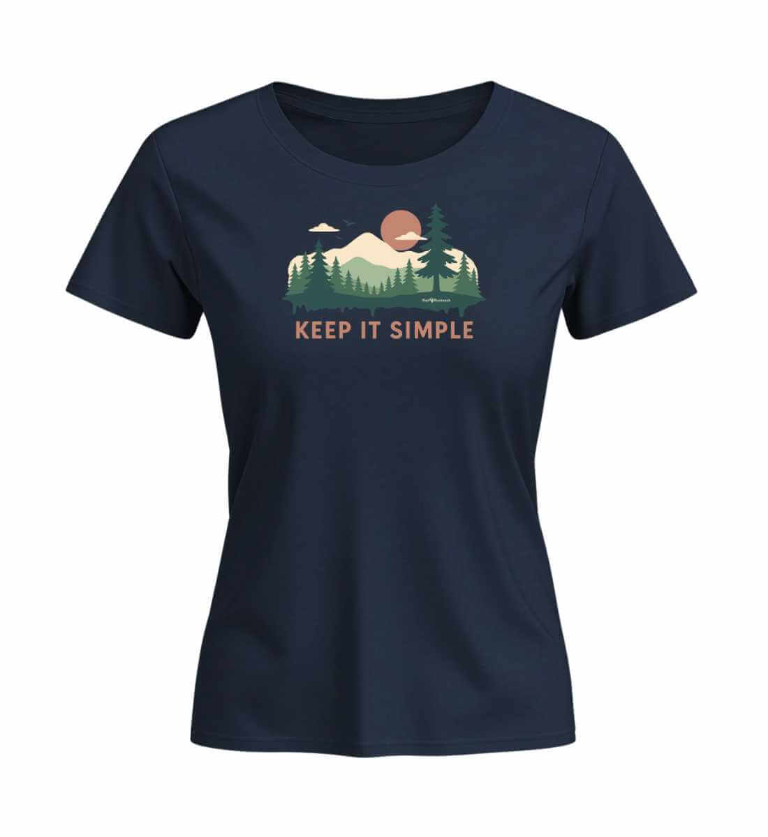 Keep it Simple | Damen Premium Organic T-Shirt (Fitted) | Farbe: French Navy | Rad&Rucksack