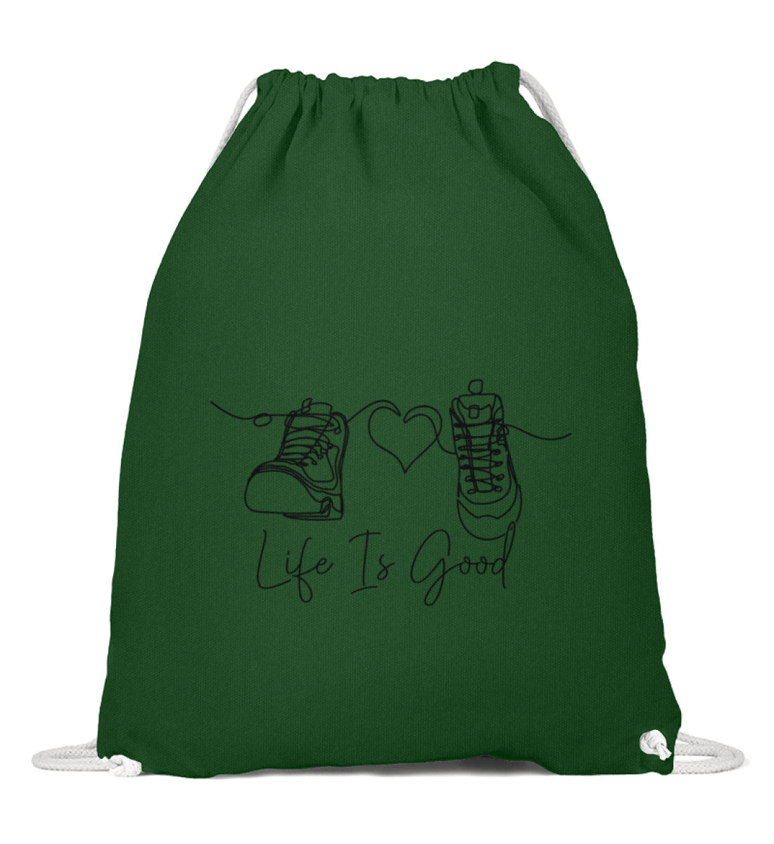 Good LIfe | Baumwoll Gymsac | Farbe: Dunkelgrün | Rad&Rucksack