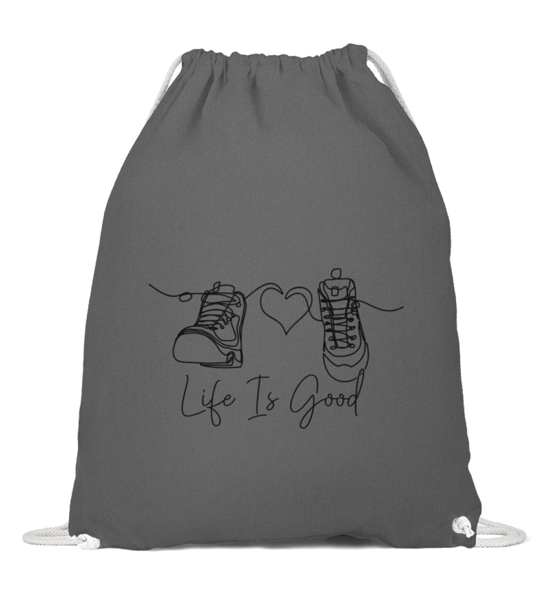 Good LIfe | Baumwoll Gymsac | Farbe: Grafit Grau | Rad&Rucksack