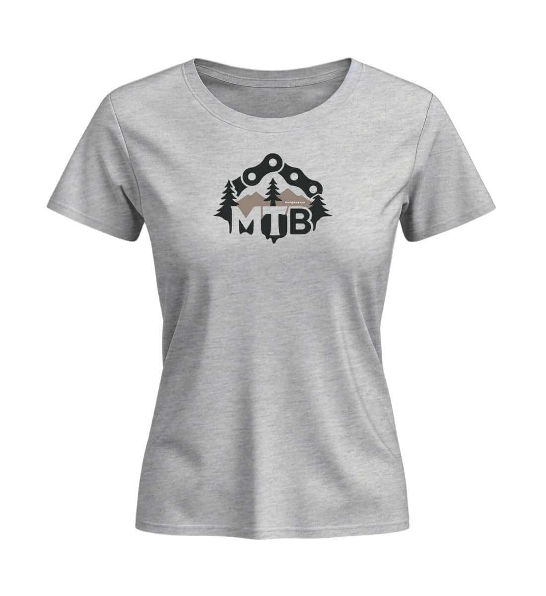 MTB | Damen Premium Organic T-Shirt (Fitted) | Farbe: Heather Grey | Rad&Rucksack
