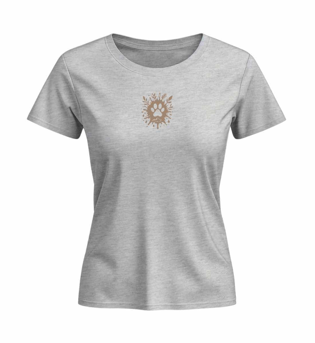 Hund Pfote | Damen Premium Organic T-Shirt (Fitted) | Farbe: Heather Grey | Rad&Rucksack