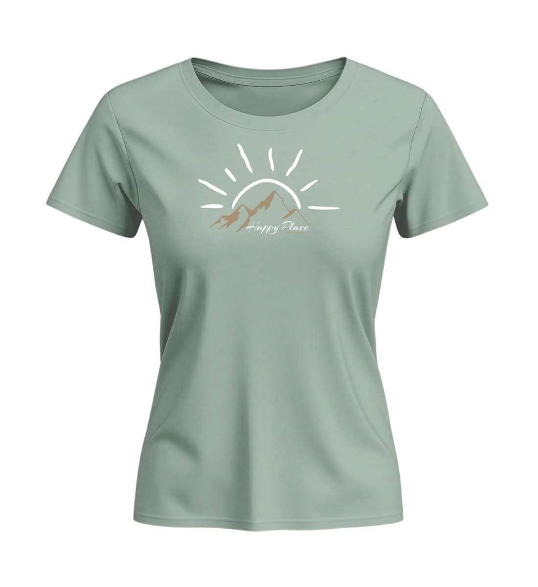 Happy Place | Damen Premium Organic T-Shirt (Fitted) | Farbe: Aloe | Rad&Rucksack
