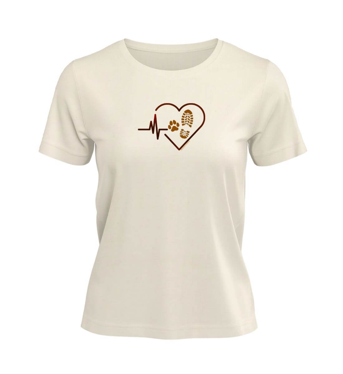 Herzschlag Hund Wandern | Damen Premium Organic T-Shirt | Farbe: Natural Raw | Rad&Rucksack