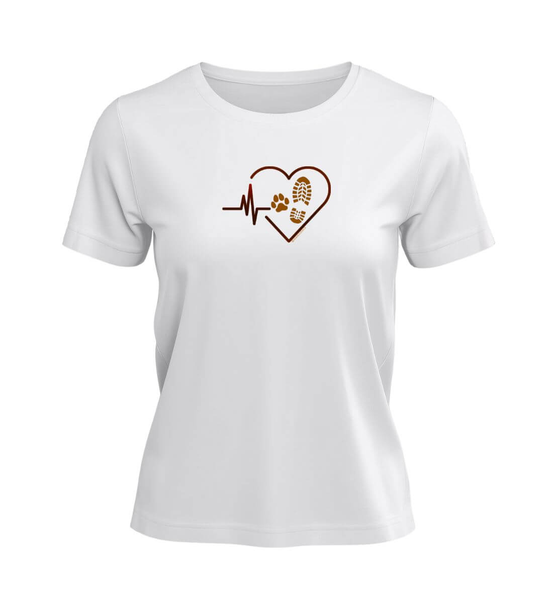 Herzschlag Hund Wandern | Damen Premium Organic T-Shirt | Farbe: White | Rad&Rucksack