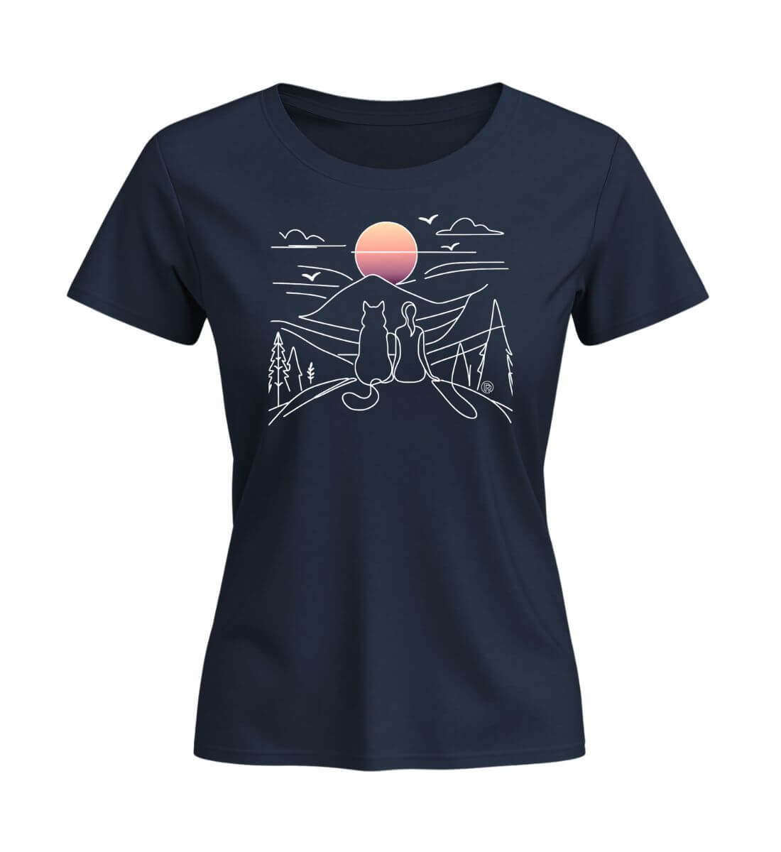 Hundemama | Damen Premium Organic T-Shirt (Fitted) | Farbe: French Navy | Rad&Rucksack