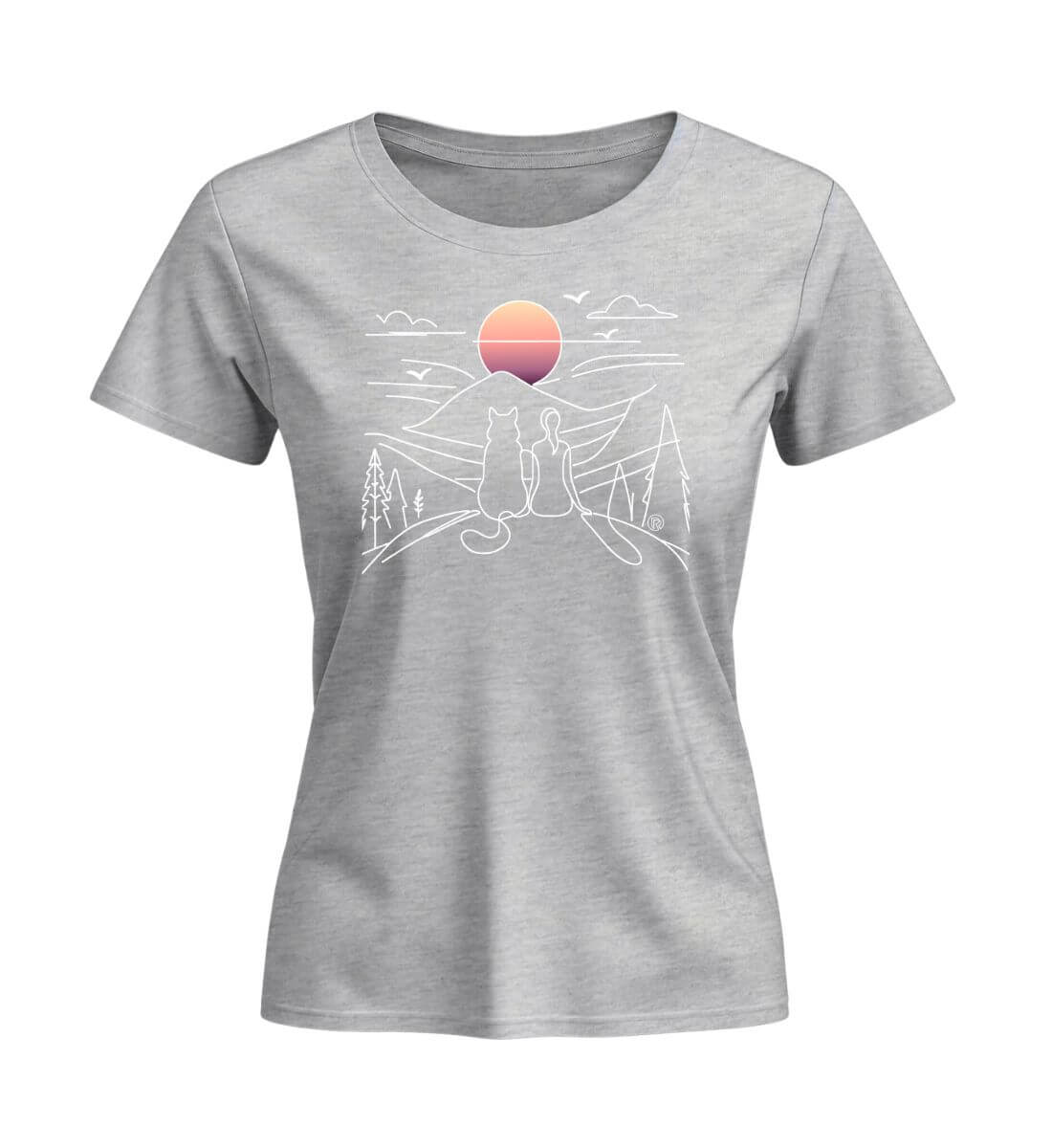 Hundemama | Damen Premium Organic T-Shirt (Fitted) | Farbe: Heather Grey | Rad&Rucksack