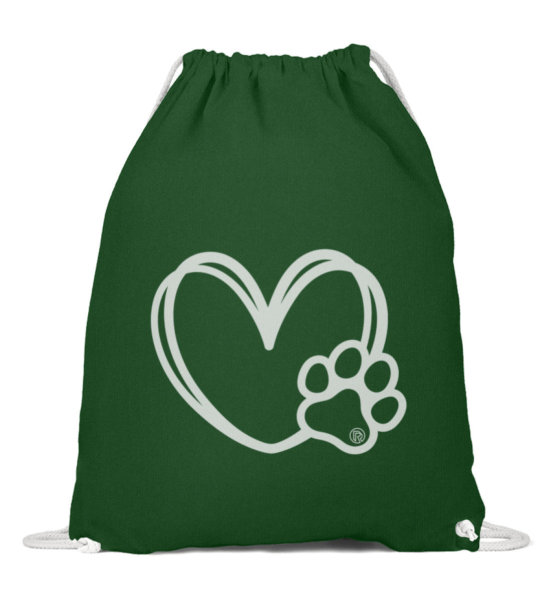 Hundverliebt | Baumwoll Gymsac | Farbe: Dunkelgrün | Rad&Rucksack