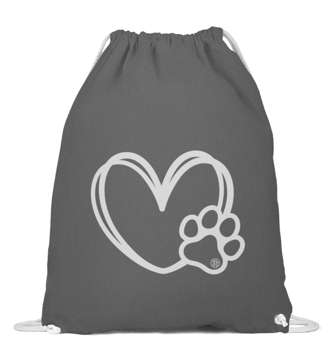 Hundverliebt | Baumwoll Gymsac | Farbe: Grafit Grau | Rad&Rucksack