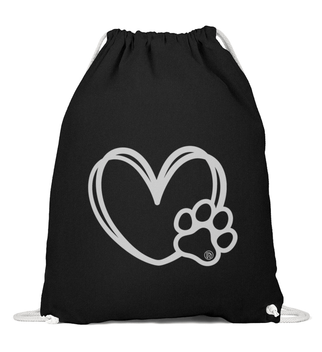 Hundverliebt | Baumwoll Gymsac | Farbe: Schwarz | Rad&Rucksack