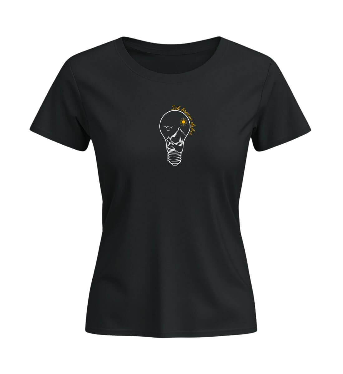Ich brenne dafür | Damen Premium Organic T-Shirt (Fitted) | Farbe: Schwarz | Rad&Rucksack